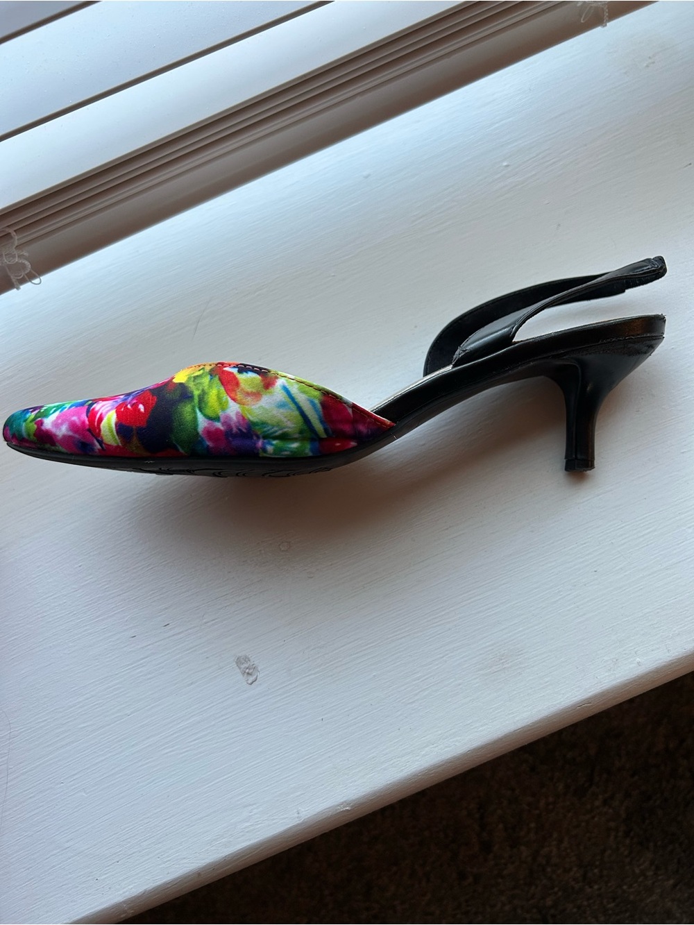 Impo Floral Pointed Slingback Heels in Multicolor - Picture 3 of 6
